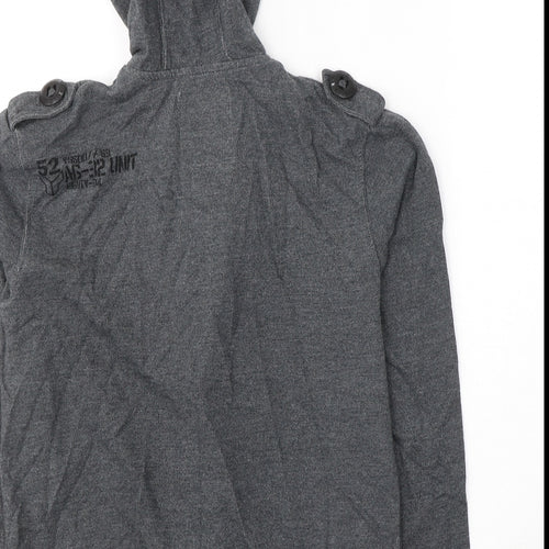 River Island Mens Grey  Polyester Full Zip Hoodie Size S
