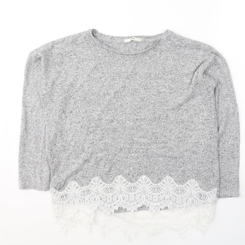 George Womens Grey Round Neck  Viscose Pullover Jumper Size 16