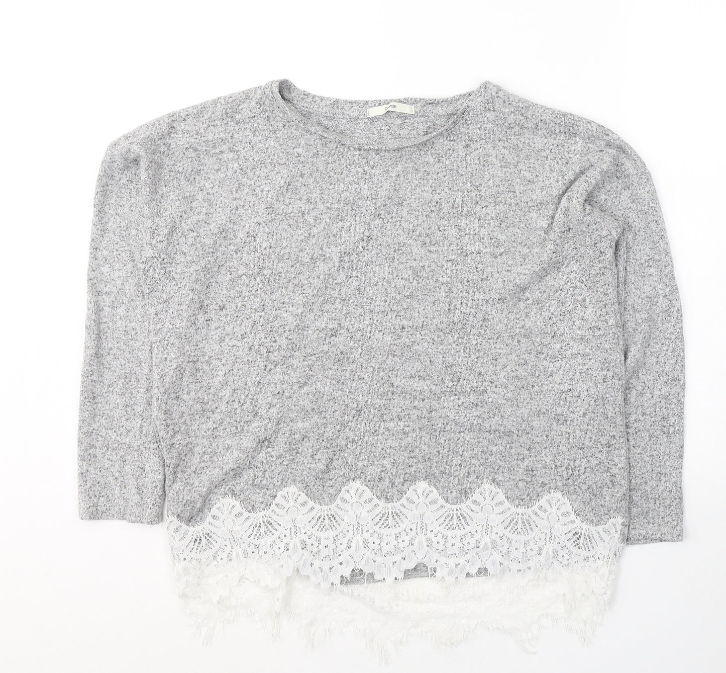 George Womens Grey Round Neck  Viscose Pullover Jumper Size 16