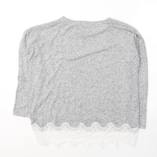 George Womens Grey Round Neck  Viscose Pullover Jumper Size 16