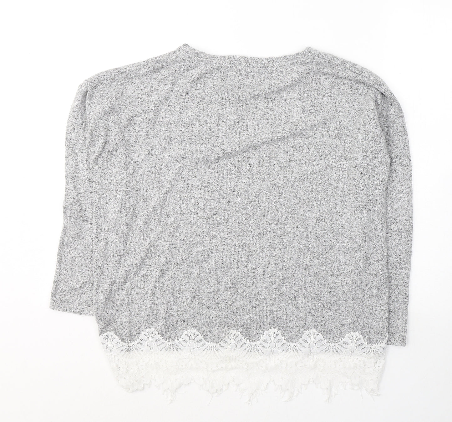 George Womens Grey Round Neck  Viscose Pullover Jumper Size 16