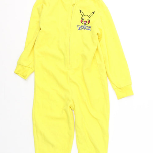 POKEMON Boys White  Polyester  One Piece Size 5-6 Years  Zip - Pikachu