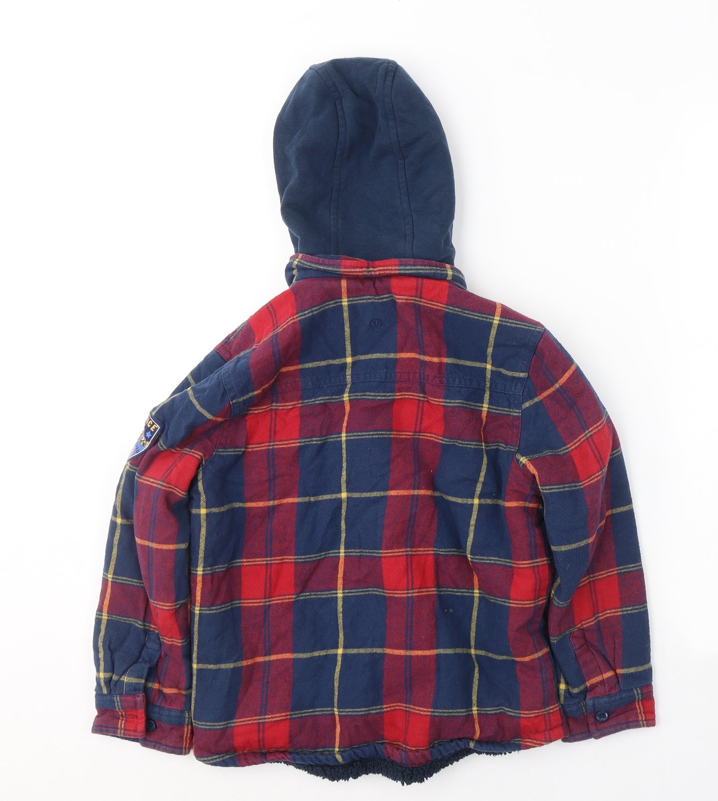 Fat Face Boys Blue Plaid  Basic Jacket Jacket Size 8-9 Years  Zip