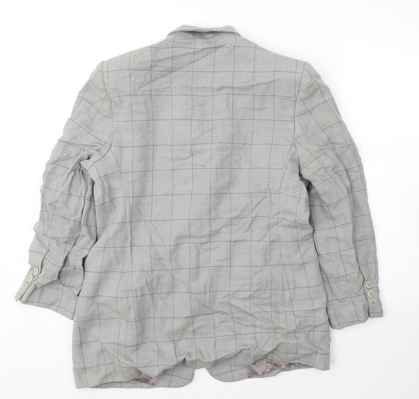 Marks and Spencer Womens Grey Geometric Wool Jacket Blazer Size 16