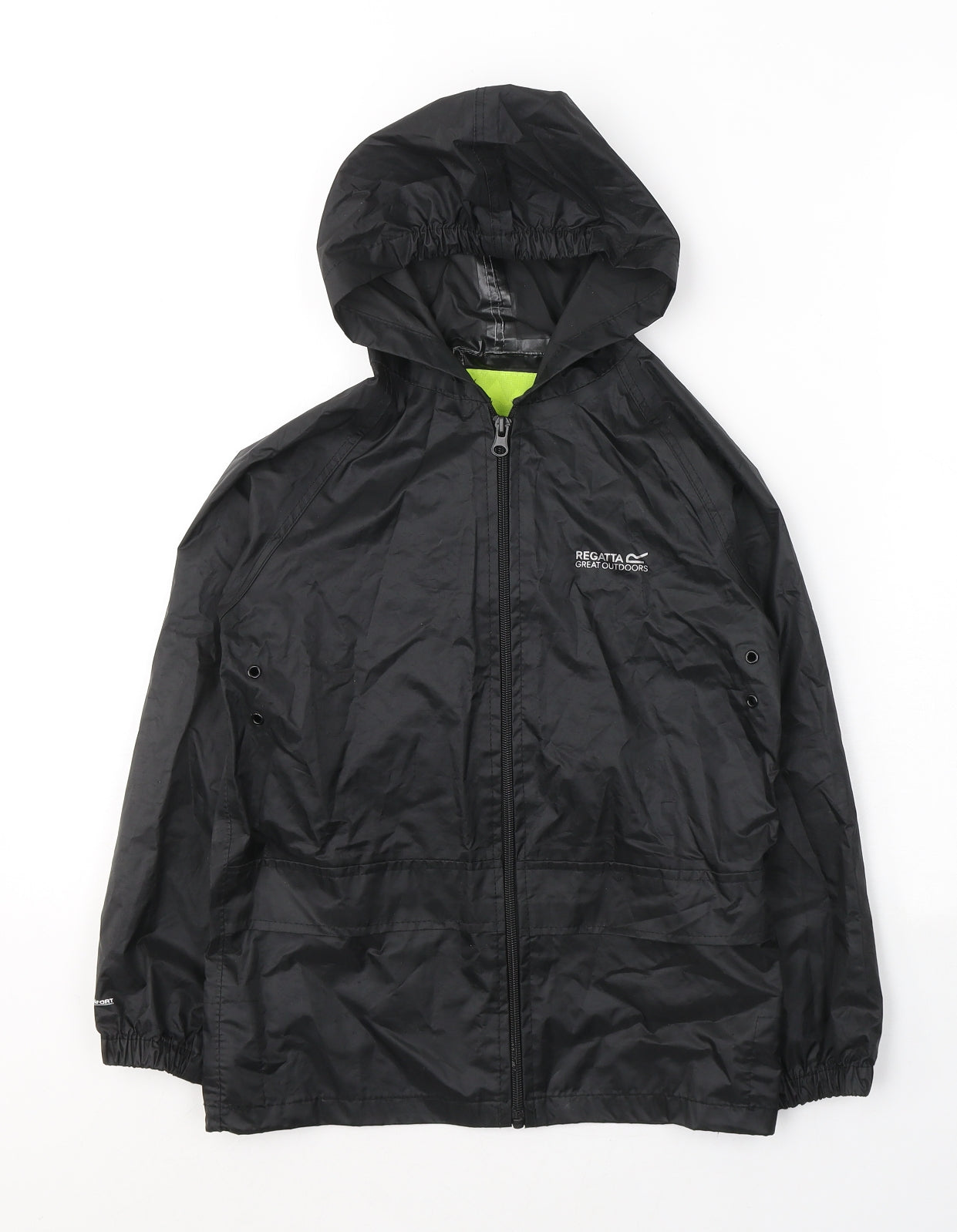 Regatta Boys Black   Rain Coat Coat Size 7-8 Years  Zip