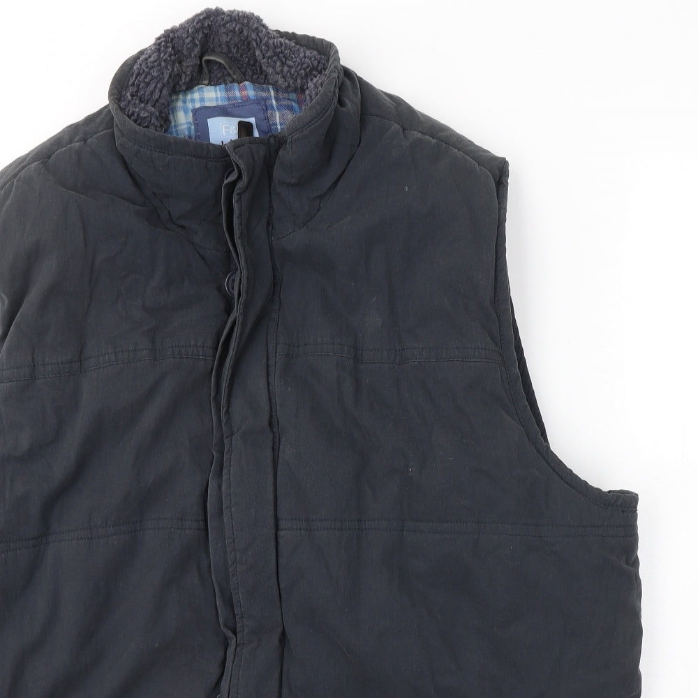 F&F Mens Blue   Gilet Coat Size 2XL  Zip
