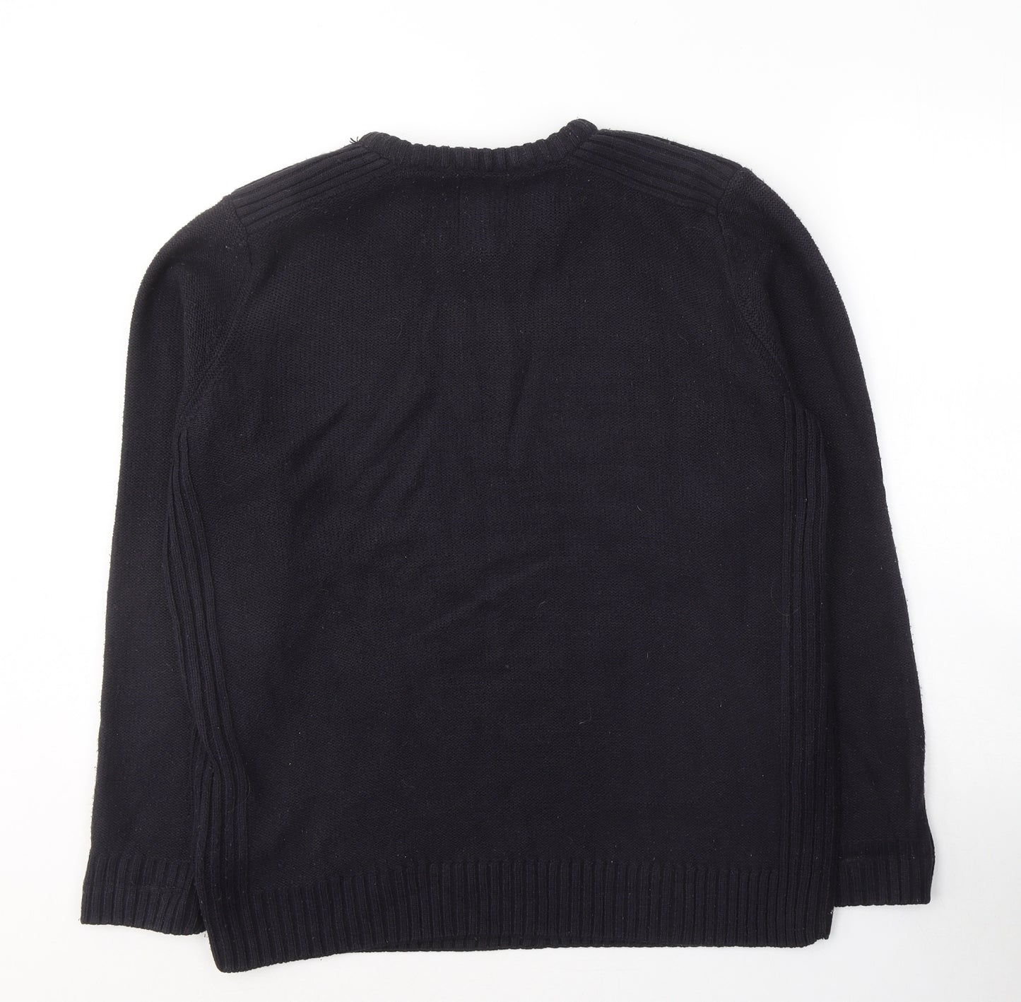 Kensington Mens Blue Round Neck  Acrylic Pullover Jumper Size M
