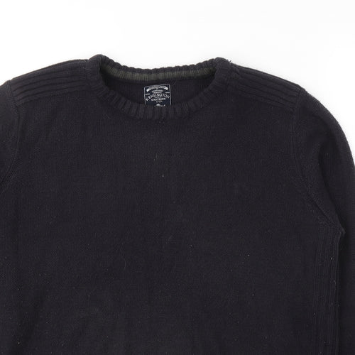 Kensington Mens Blue Round Neck  Acrylic Pullover Jumper Size M