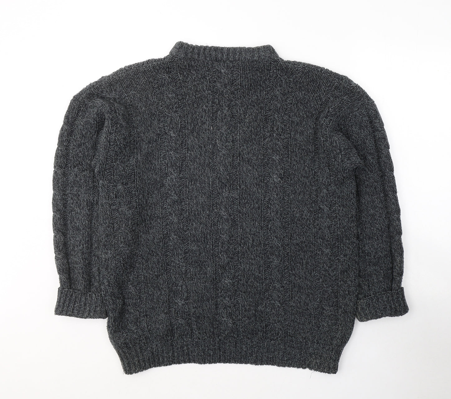Cedar Wood State Mens Grey Round Neck  Acrylic Pullover Jumper Size S