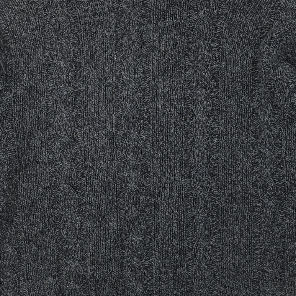 Cedar Wood State Mens Grey Round Neck  Acrylic Pullover Jumper Size S