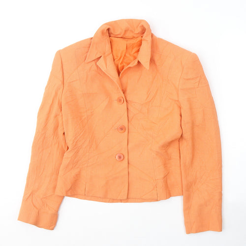 Country Casuals Womens Orange  Viscose Jacket Blazer Size 10