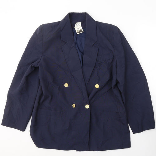 Citilities Womens Blue  Polyester Jacket Suit Jacket Size 14