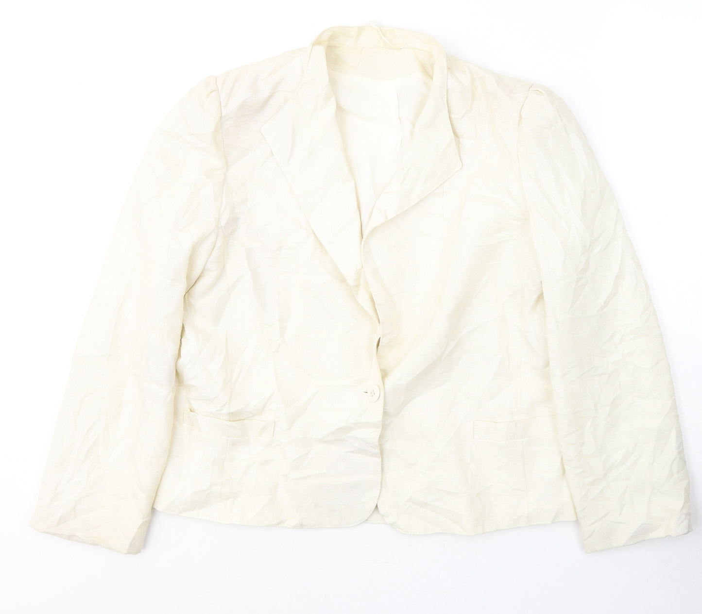 Littlewoods Womens Ivory  Polyester Jacket Suit Jacket Size 16
