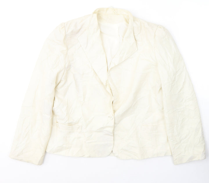 Littlewoods Womens Ivory  Polyester Jacket Suit Jacket Size 16