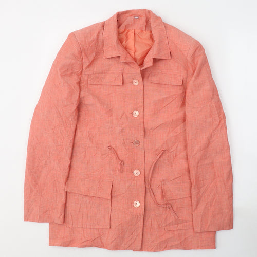 Gianfranco Corneli Womens Orange   Jacket Blazer Size 12  Button