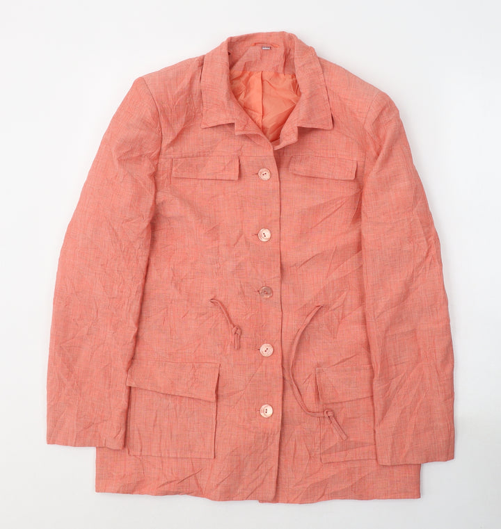Gianfranco Corneli Womens Orange Jacket Blazer Size 12 Button