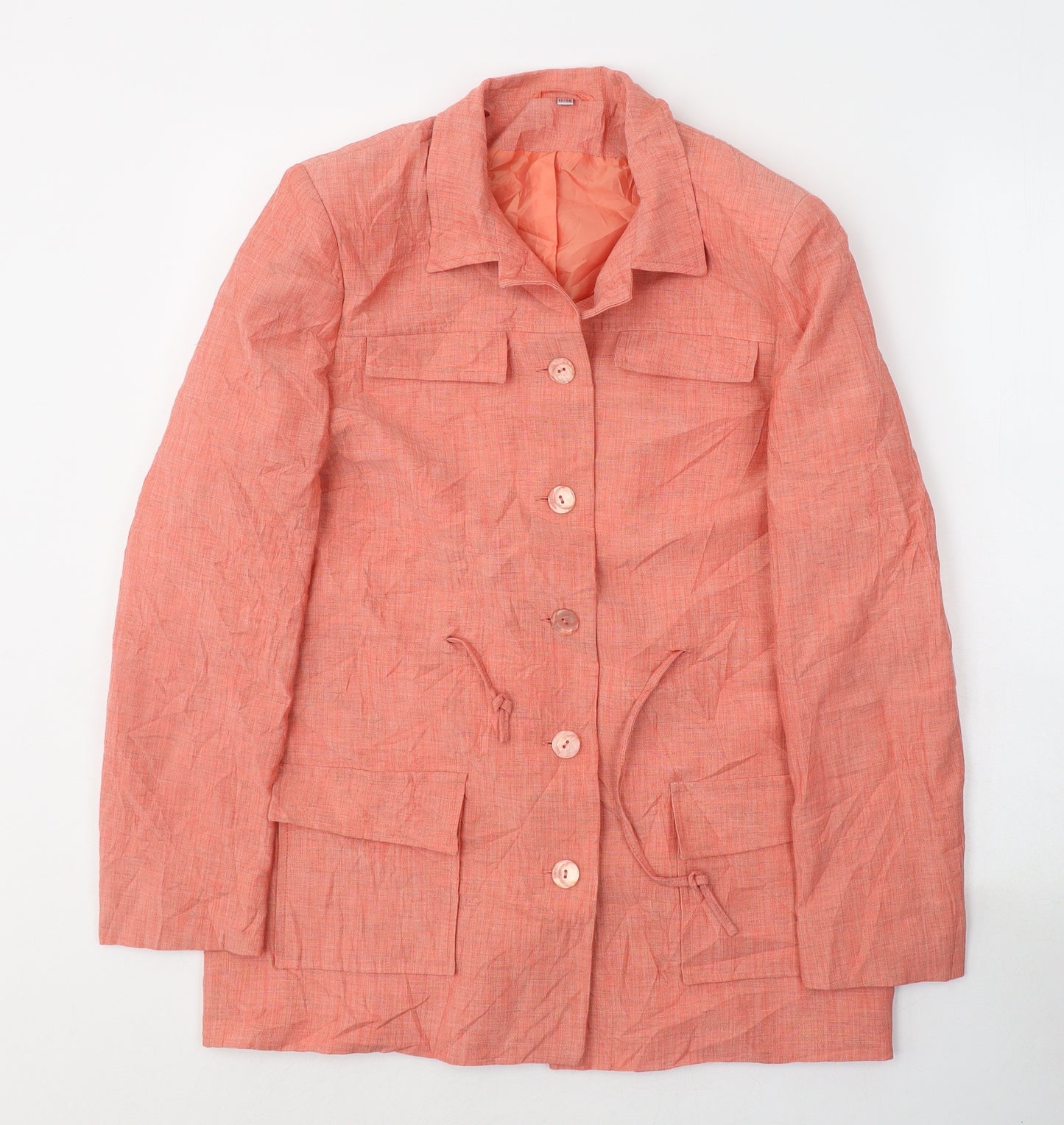Gianfranco Corneli Womens Orange   Jacket Blazer Size 12  Button