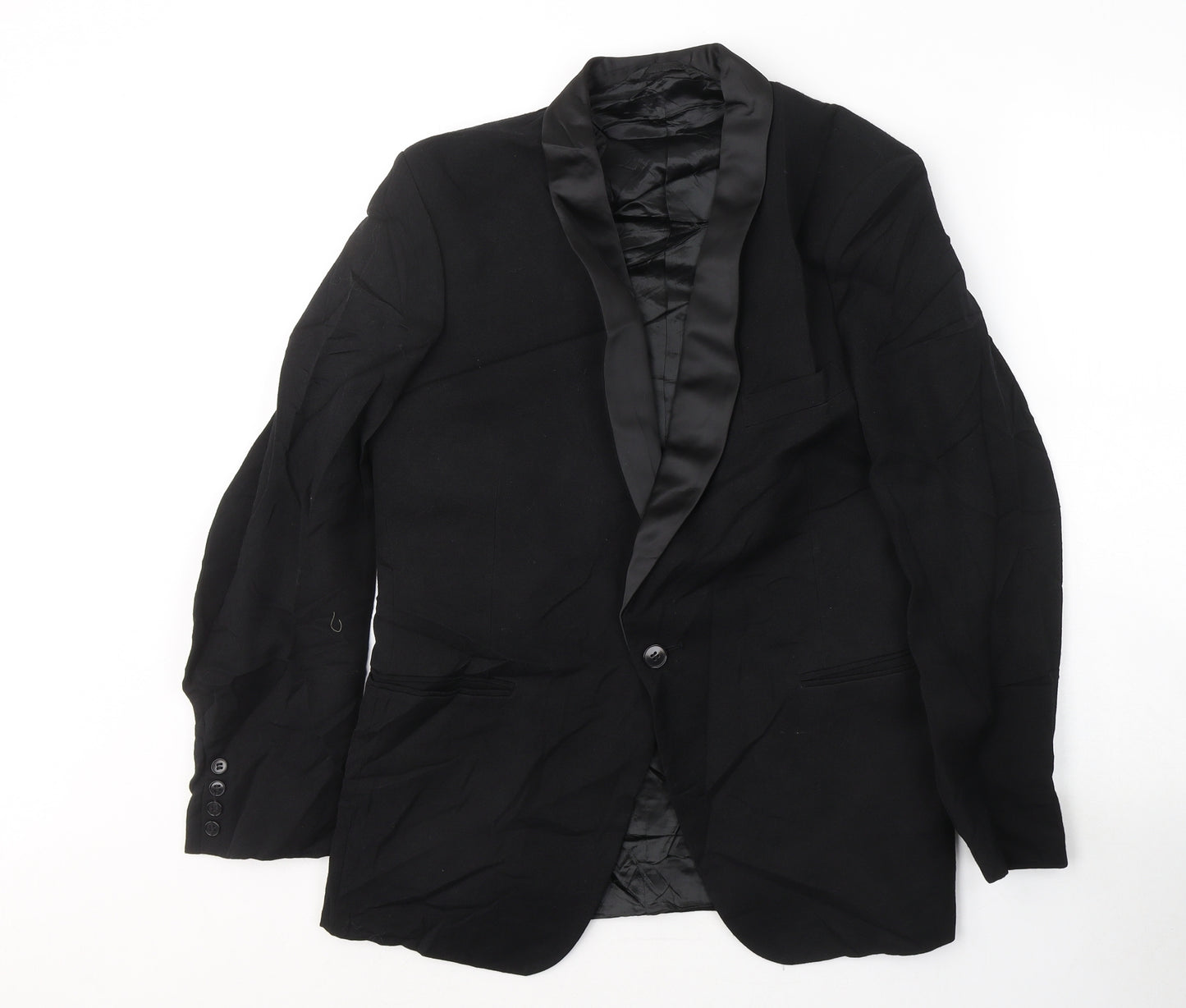Burton Mens Black  Wool Jacket Suit Jacket Size 36