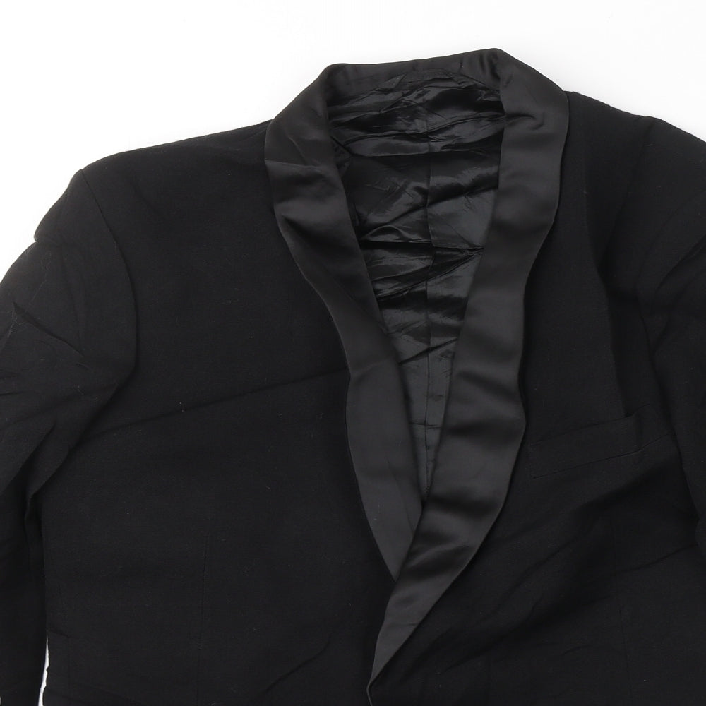 Burton Mens Black  Wool Jacket Suit Jacket Size 36