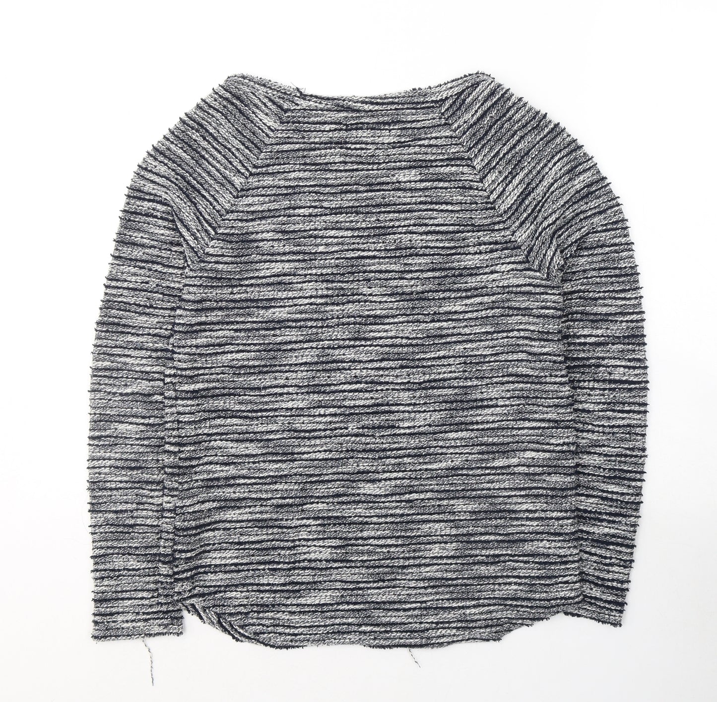 New Look Womens Blue Round Neck Striped Polyester Pullover Jumper Size 8