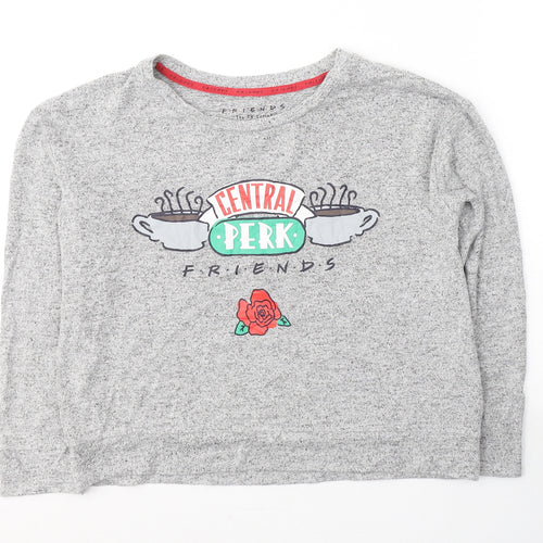 Primark Womens Grey Solid Viscose Top Pyjama Top Size 10   - Central Perk Friends