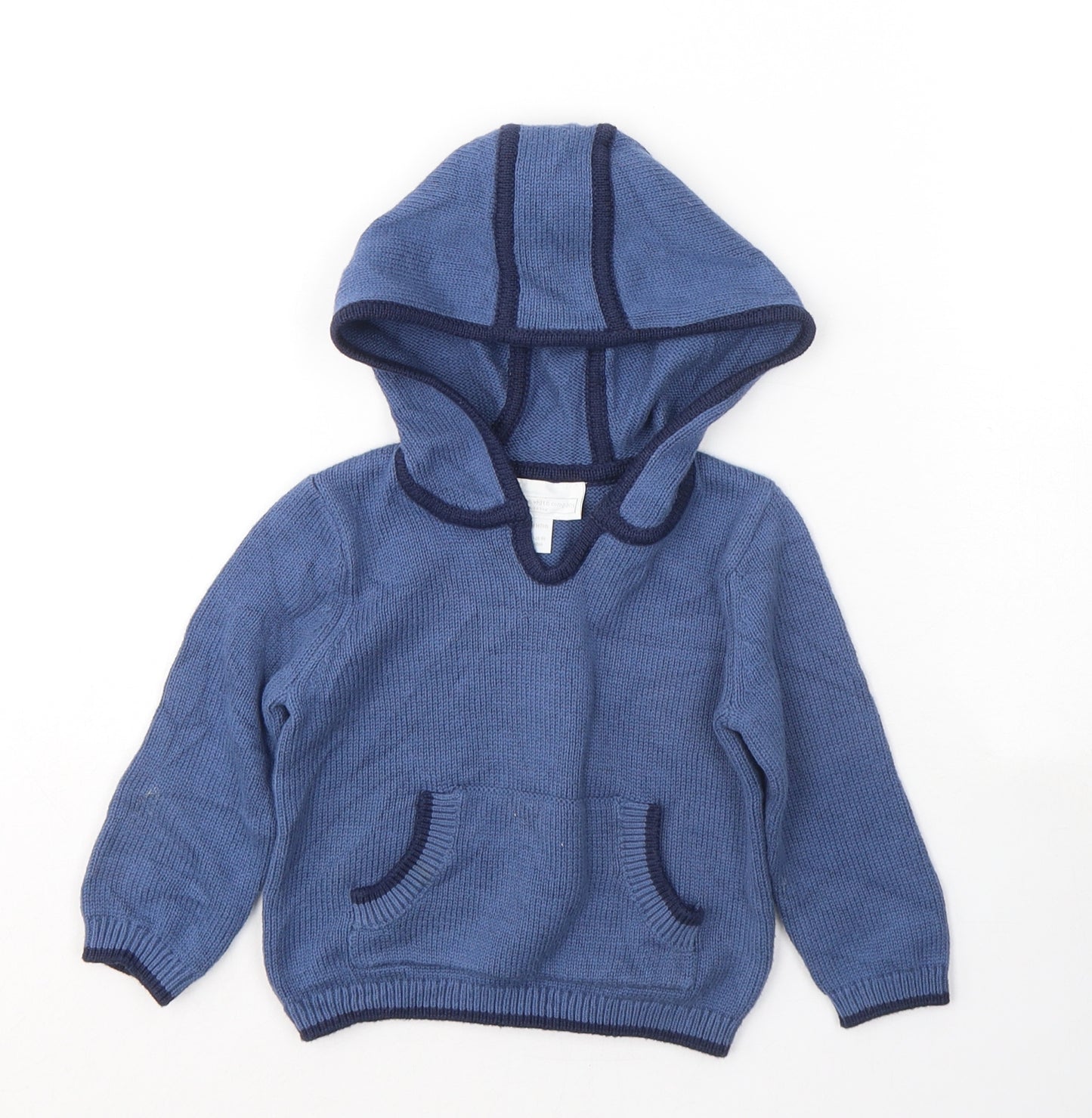 THE WHITE COMPANY Boys Blue  Cotton Pullover Casual Size 6-9 Months Round Neck Pullover