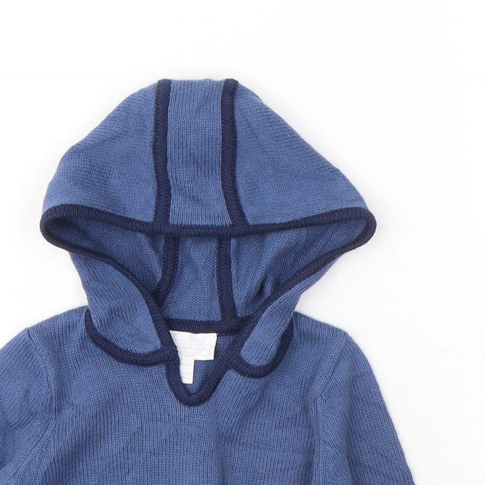 THE WHITE COMPANY Boys Blue  Cotton Pullover Casual Size 6-9 Months Round Neck Pullover