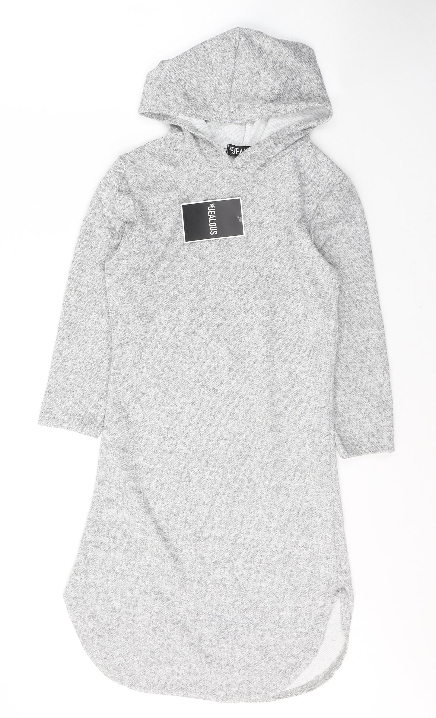BE JEALOUS Womens Grey  Polyester Jumper Dress  Size S  Round Neck Pullover