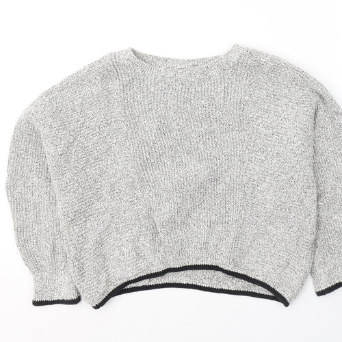 Preworn Womens Grey Round Neck  Cotton Pullover Jumper Size 8