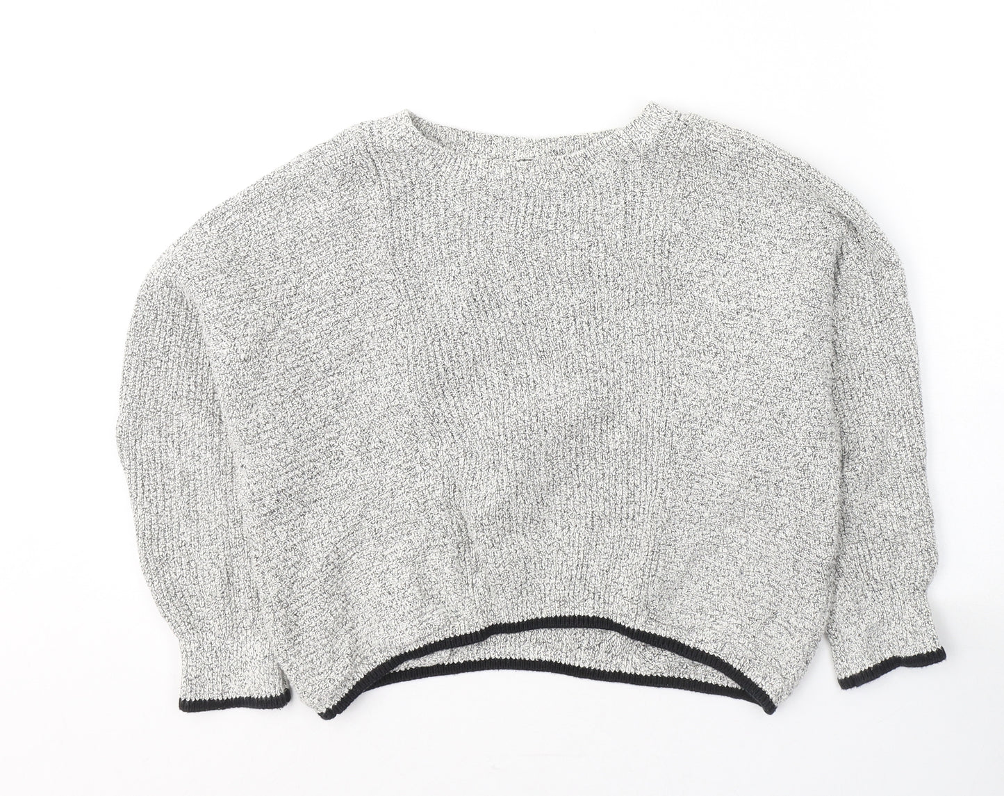 Preworn Womens Grey Round Neck  Cotton Pullover Jumper Size 8