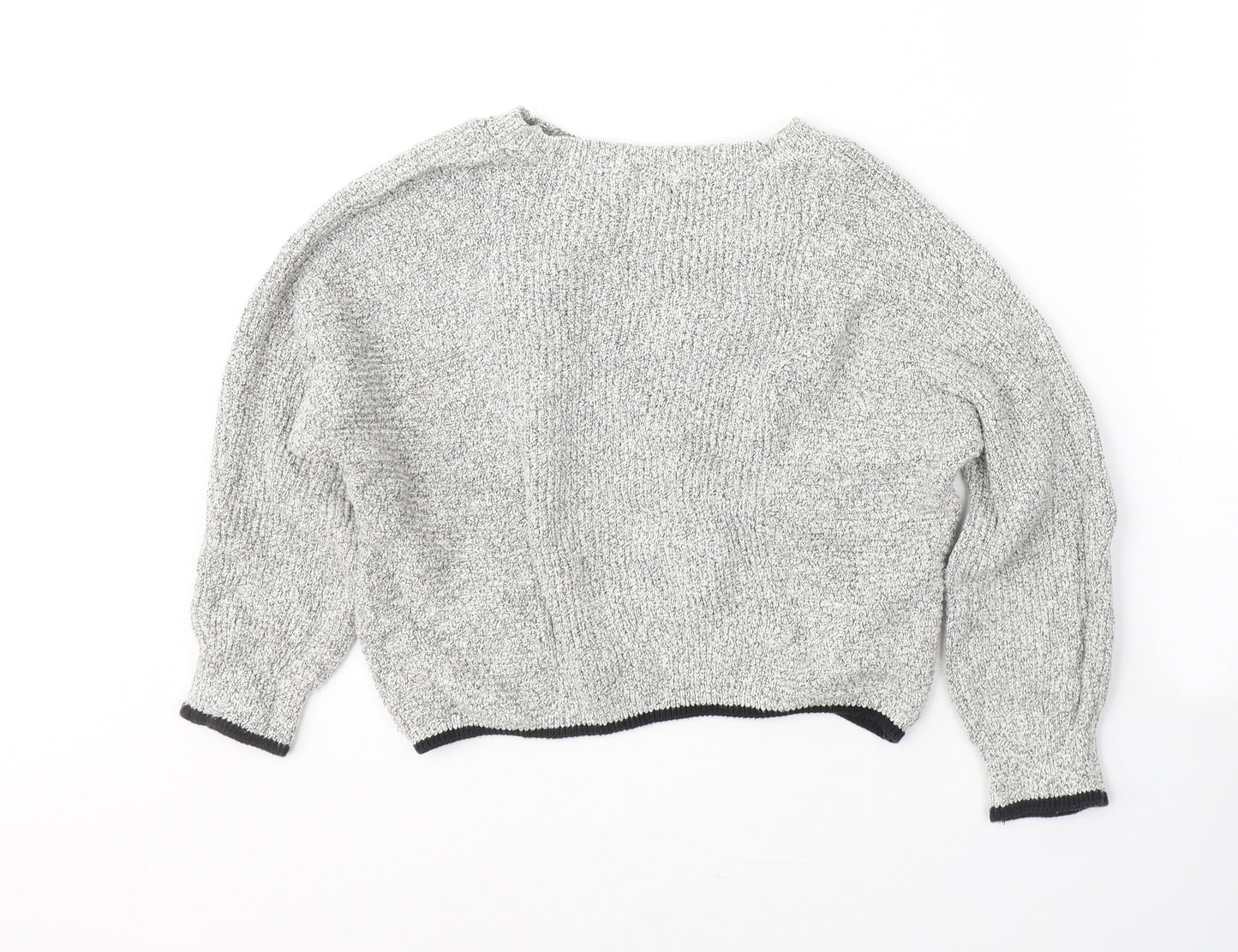 Preworn Womens Grey Round Neck  Cotton Pullover Jumper Size 8