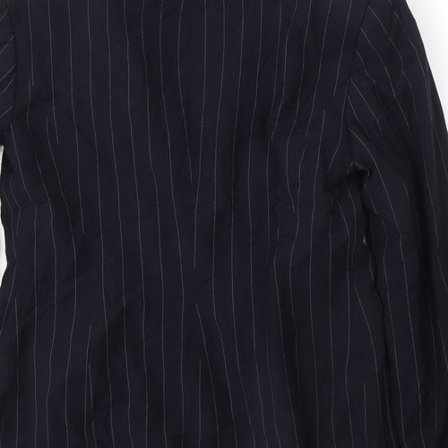 J.Taylor Womens Black Striped  Jacket Blazer Size 10  Button