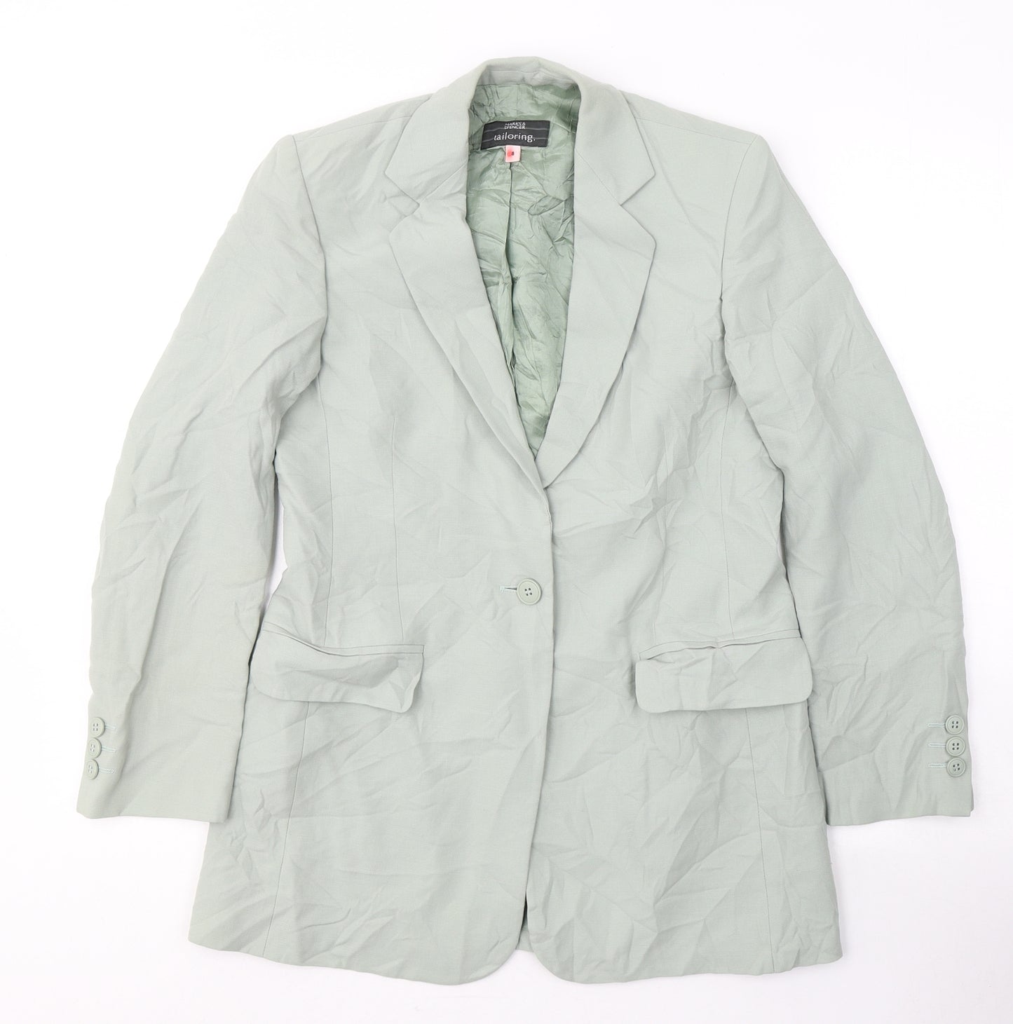 Marks and Spencer Womens Green   Jacket Blazer Size 8  Button