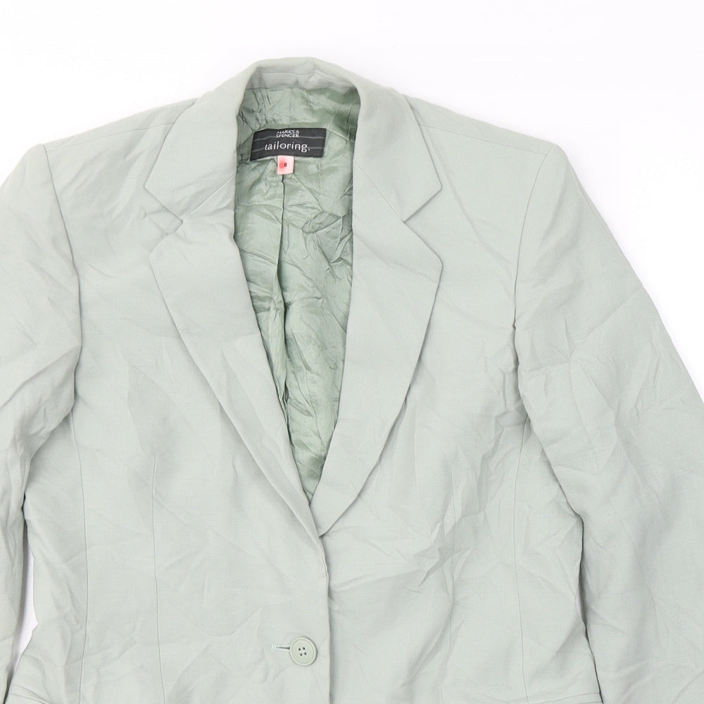 Marks and Spencer Womens Green   Jacket Blazer Size 8  Button