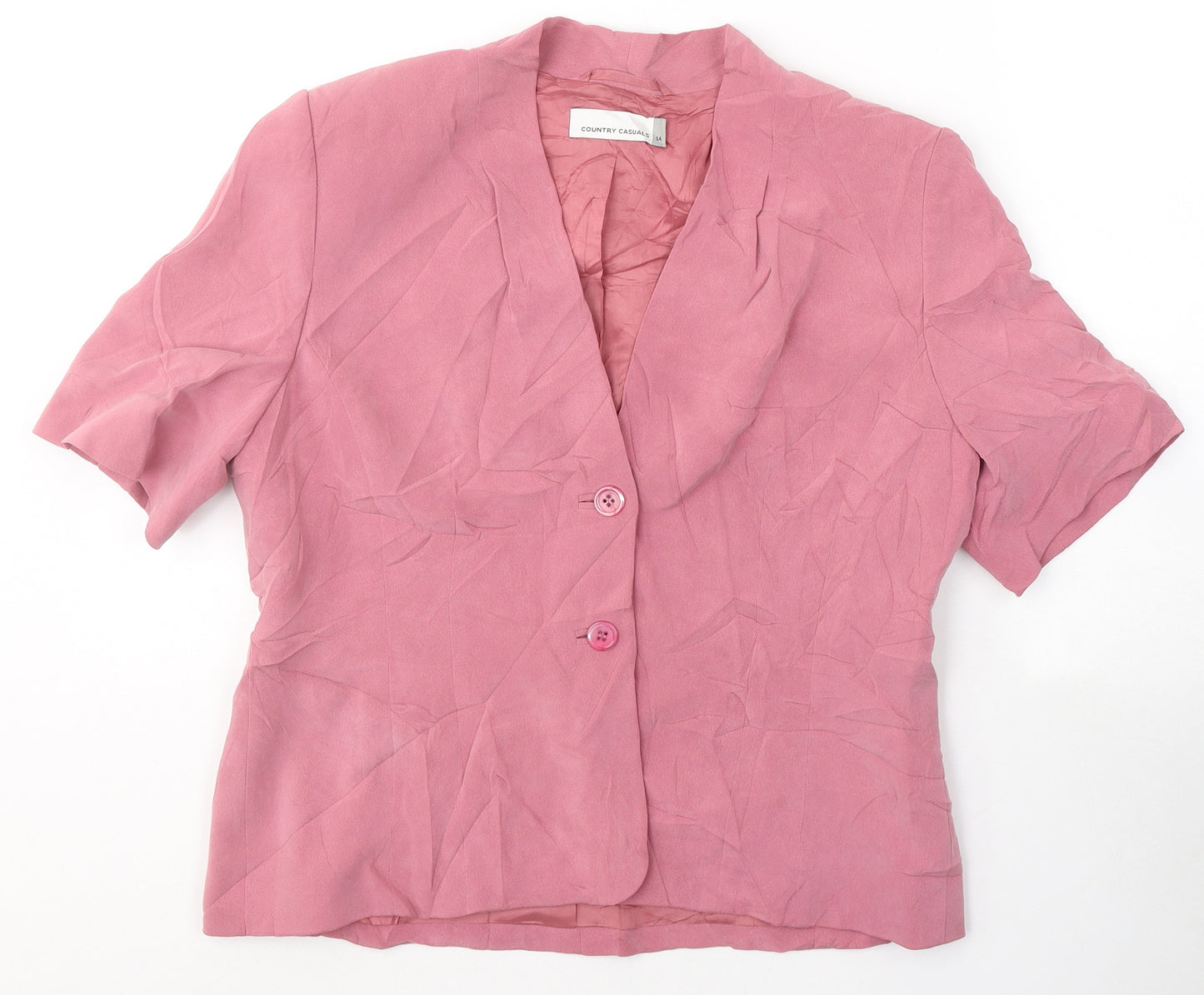 Country Casuals Womens Pink   Jacket Blazer Size 14  Button