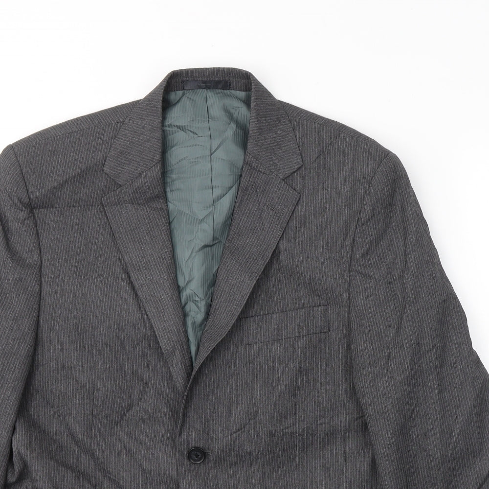 George Mens Grey  Polyester Jacket Suit Jacket Size 40