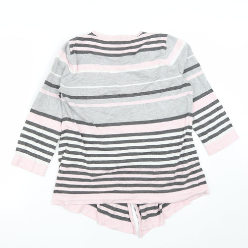 CC Womens Pink Round Neck Striped Viscose Pullover Jumper Size S