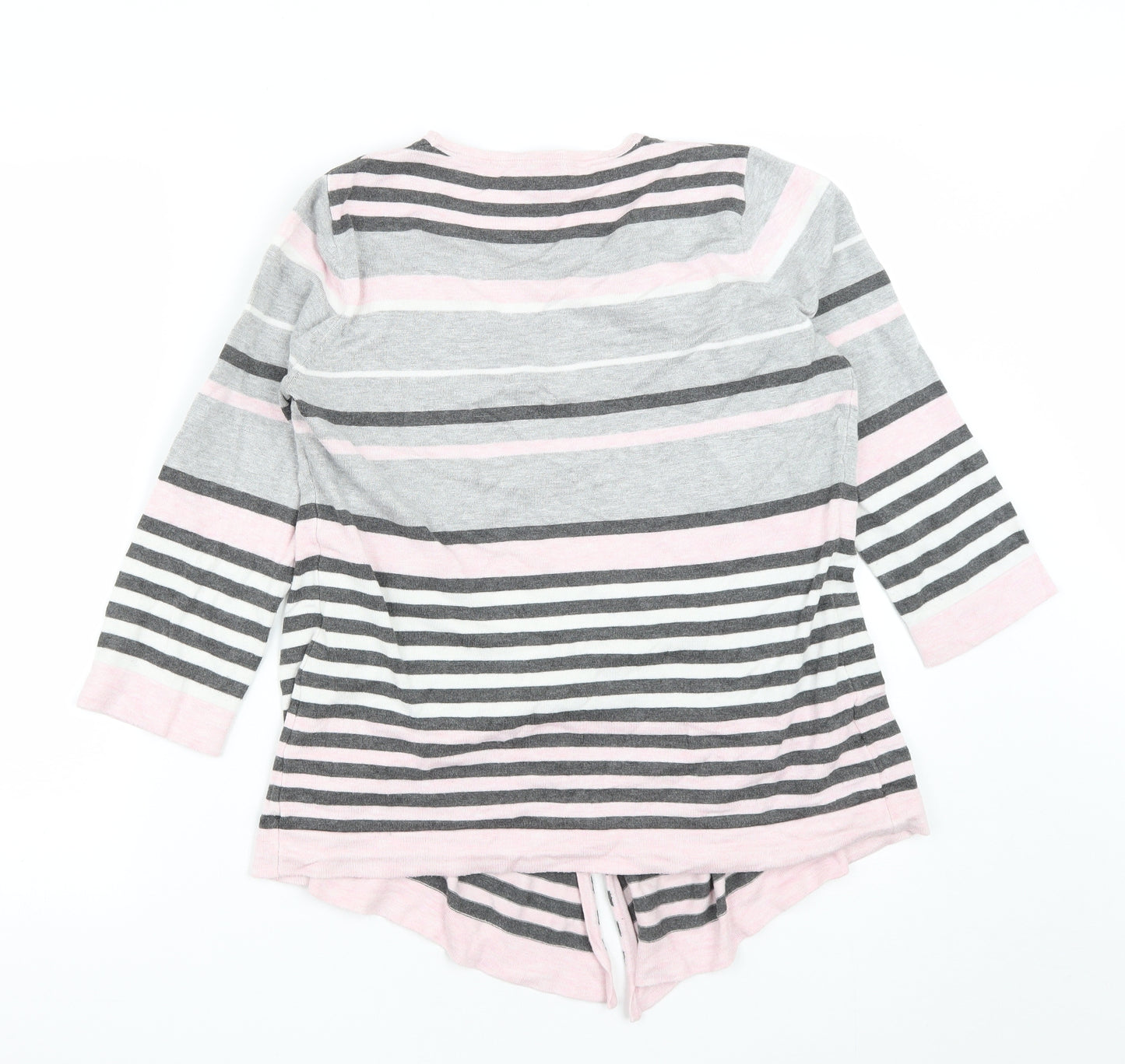 CC Womens Pink Round Neck Striped Viscose Pullover Jumper Size S