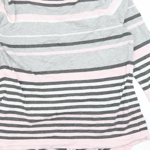 CC Womens Pink Round Neck Striped Viscose Pullover Jumper Size S