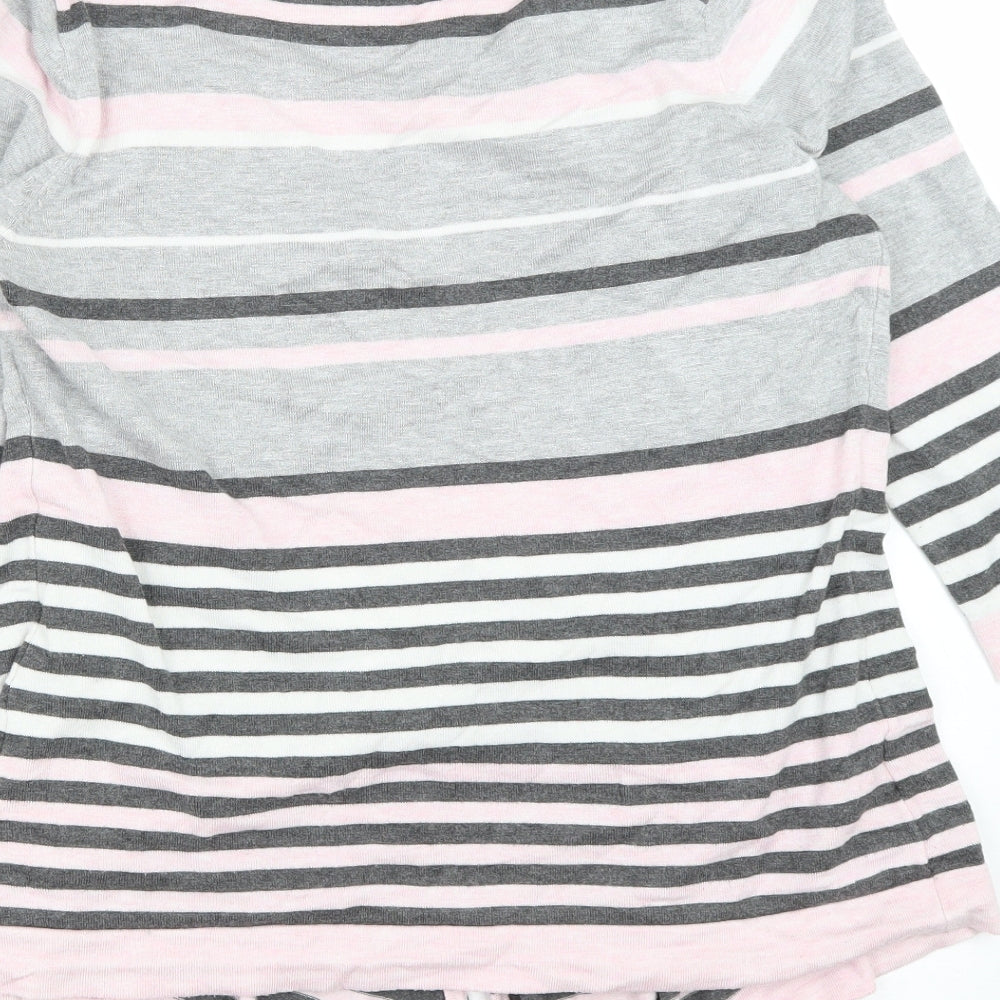 CC Womens Pink Round Neck Striped Viscose Pullover Jumper Size S