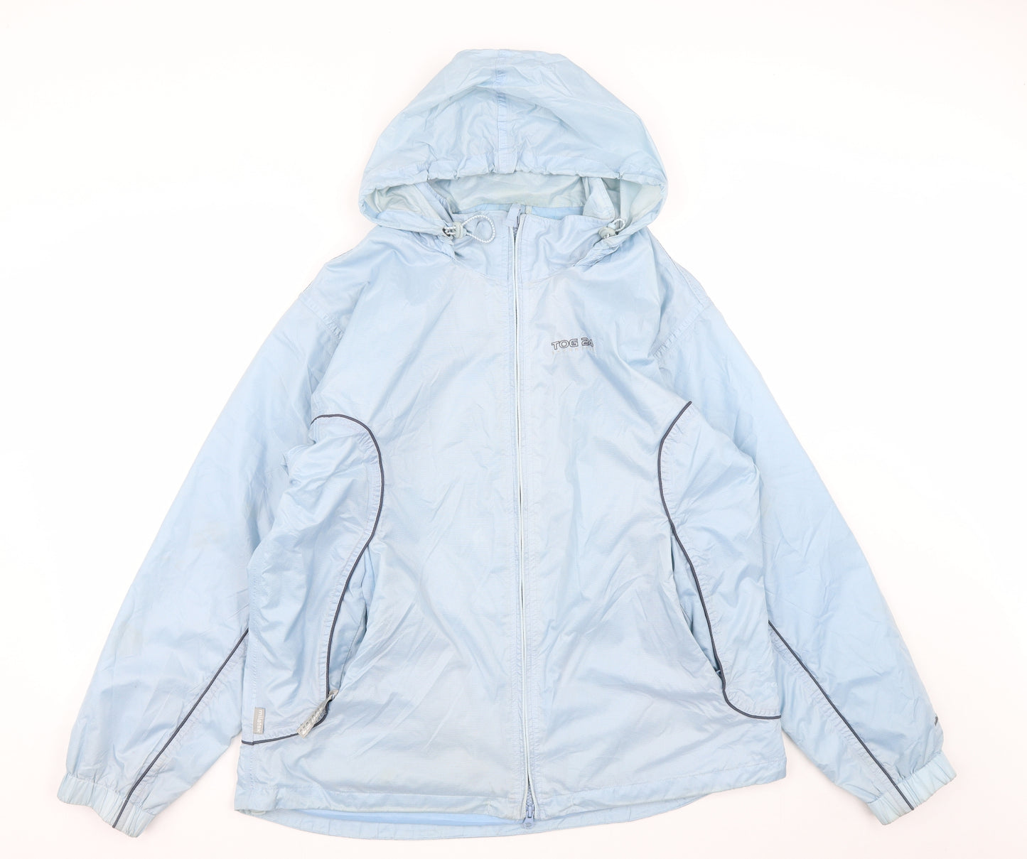 TOG 24 Womens Blue   Rain Coat Coat Size 18  Zip - Size 18-20