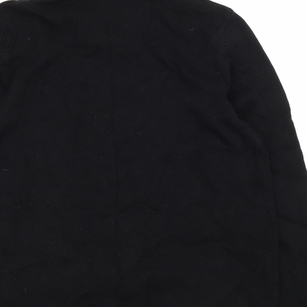 JACK & JONES Mens Black V-Neck  Cotton Pullover Jumper Size M