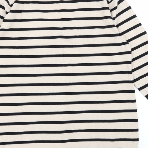Sky Womens Black V-Neck Striped Viscose Cardigan Jumper Size M