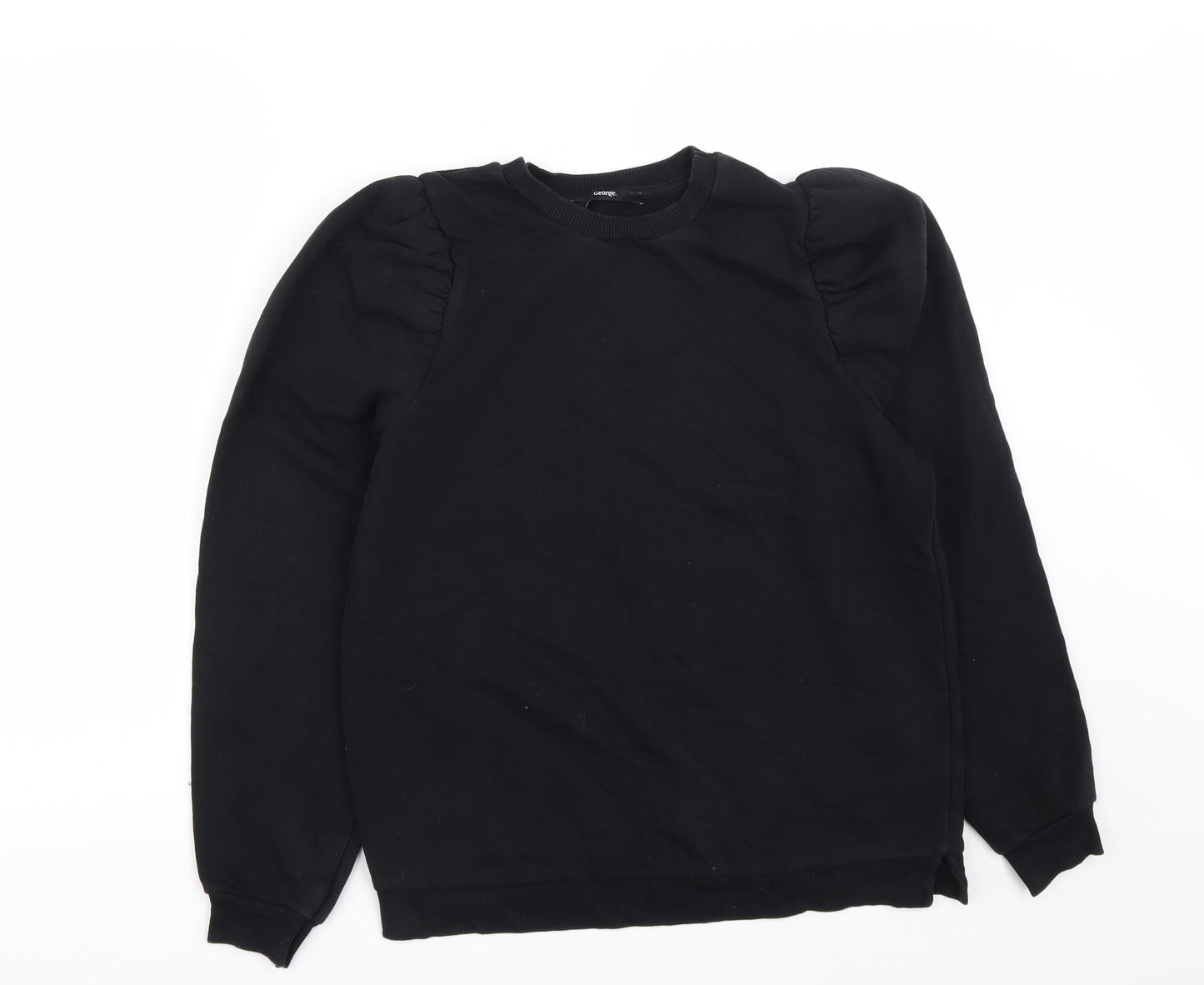 George Womens Black  Cotton Pullover Sweatshirt Size S