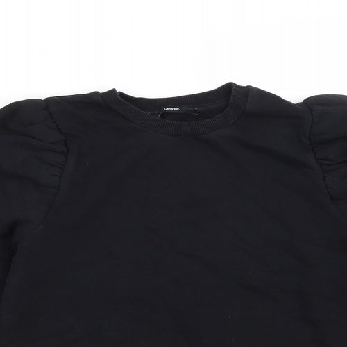 George Womens Black  Cotton Pullover Sweatshirt Size S