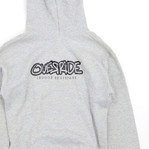 OverRide Boys Grey  Cotton Pullover Hoodie Size M   - OverRide SkatePark
