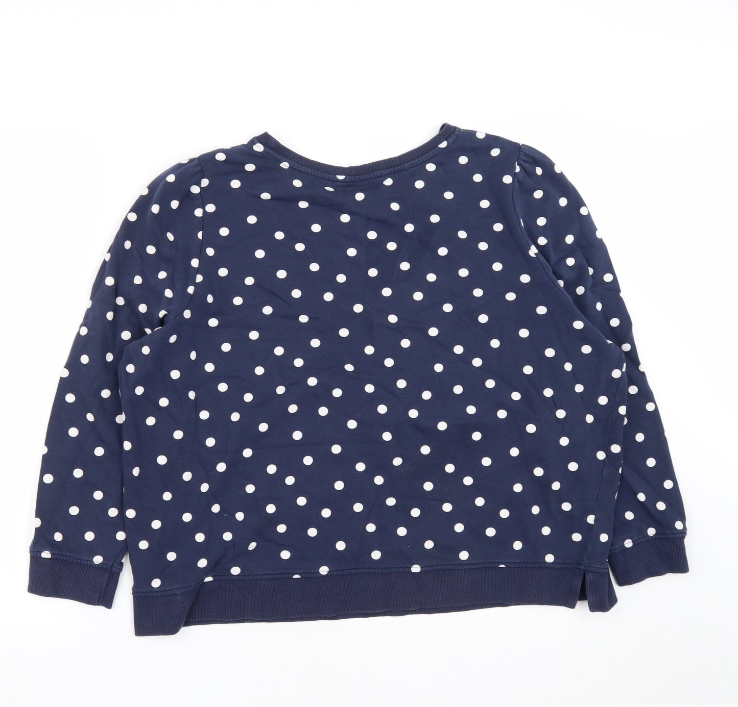 TU Womens Blue Polka Dot Cotton Pullover Sweatshirt Size 18
