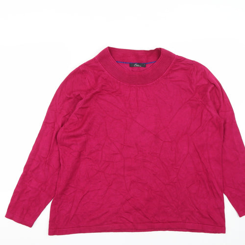 Bonmarché Womens Pink Round Neck  Viscose Pullover Jumper Size L