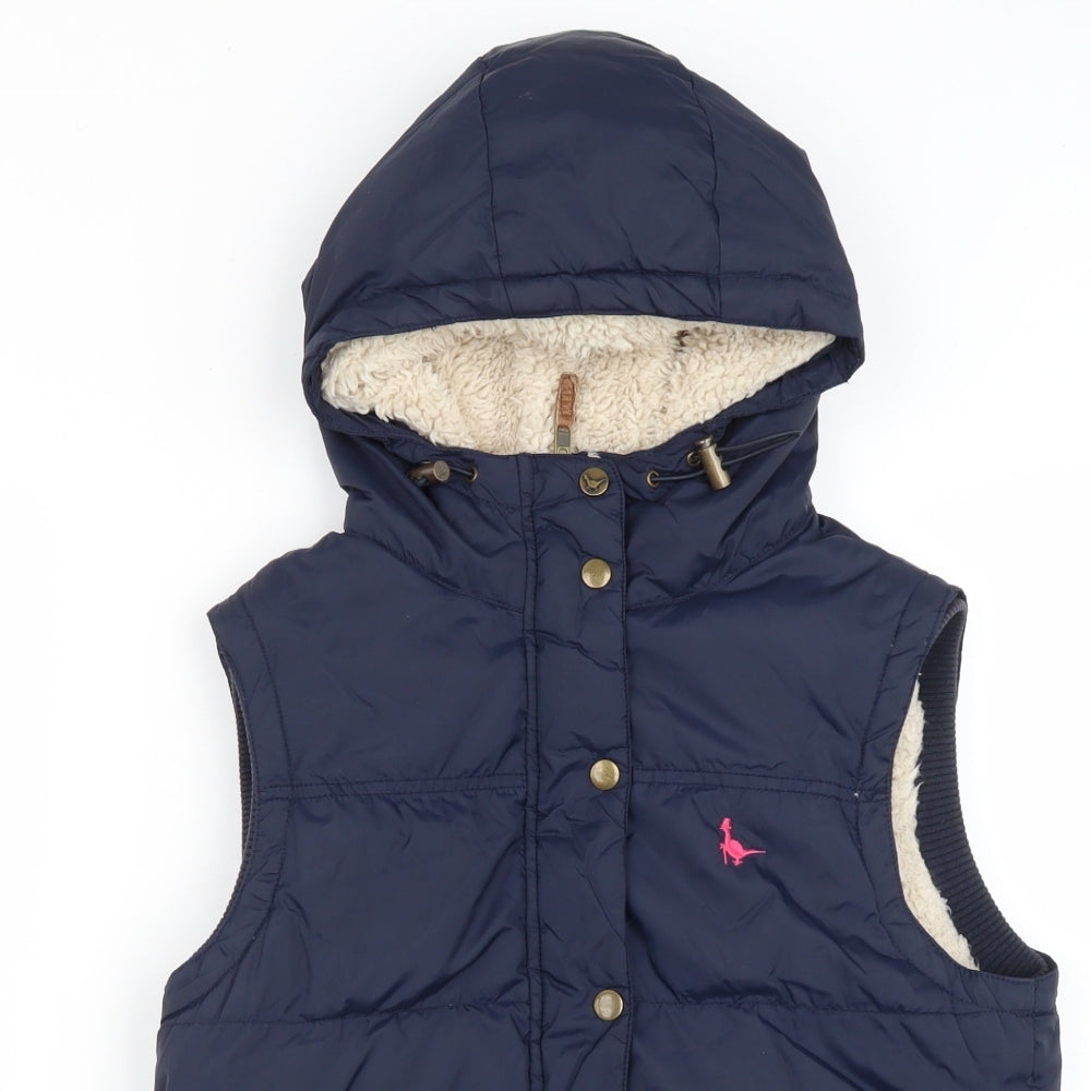 Jack Wills Womens Blue   Quilted Waistcoat Size 10  Zip