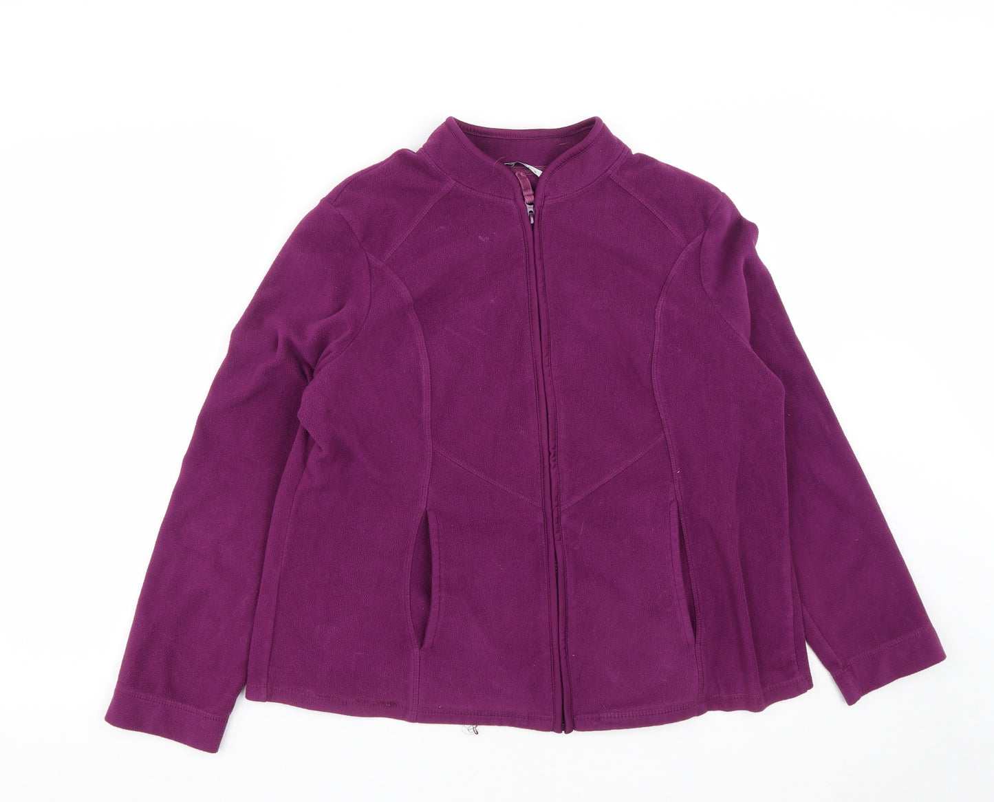 Tu  Womens Purple  Polyester Full Zip Sweatshirt Size 16  Zip